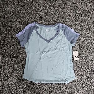 SO Light Blue and Lavender Short Sleeve Tee